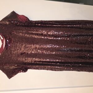 Beautiful Sparkling Sequin Kids Burgundy Dress